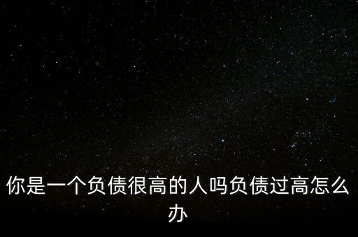 負債高怎么辦,負債較高還要養家