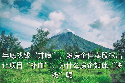 年底找錢“井噴”，多房企售賣股權出讓項目“補血”，為什么房企如此“缺錢”呢