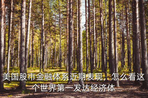 美國股市金融體系近期表現，怎么看這個世界第一發達經濟體