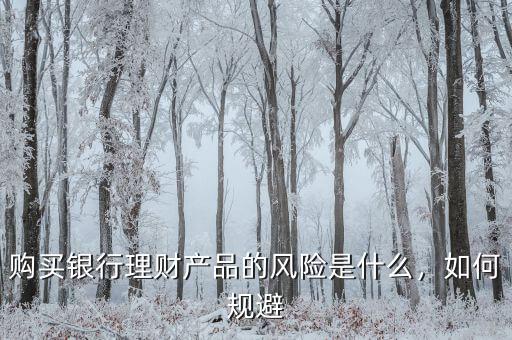 購(gòu)買銀行理財(cái)產(chǎn)品的風(fēng)險(xiǎn)是什么，如何規(guī)避