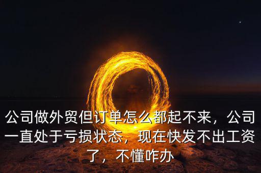 公司做外貿(mào)但訂單怎么都起不來(lái)，公司一直處于虧損狀態(tài)，現(xiàn)在快發(fā)不出工資了，不懂咋辦
