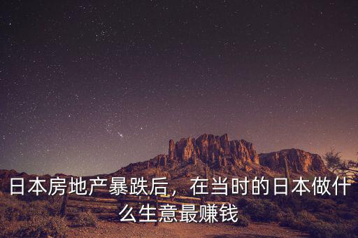 日本房地產暴跌后，在當時的日本做什么生意最賺錢