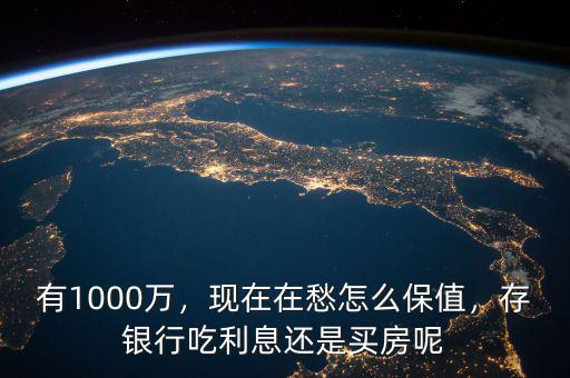 有1000萬，現在在愁怎么保值，存銀行吃利息還是買房呢