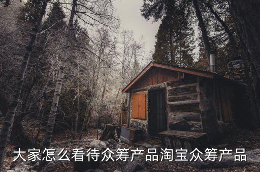 大家怎么看待眾籌產品淘寶眾籌產品