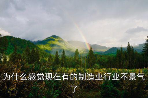 為什么感覺現在有的制造業行業不景氣了