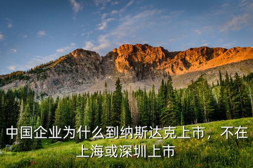 中國企業為什么到納斯達克上市，不在上海或深圳上市