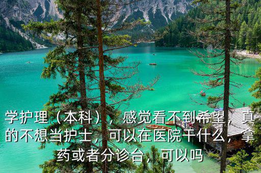 學護理（本科），感覺看不到希望，真的不想當護士，可以在醫院干什么，拿藥或者分診臺，可以嗎