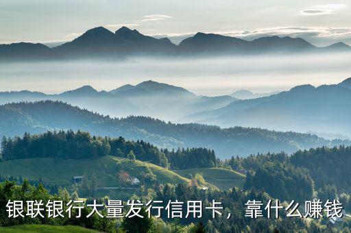 銀聯銀行大量發行信用卡，靠什么賺錢
