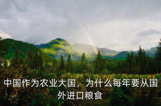 中國(guó)為什么要進(jìn)口糧食,為什么每年要從國(guó)外進(jìn)口糧食