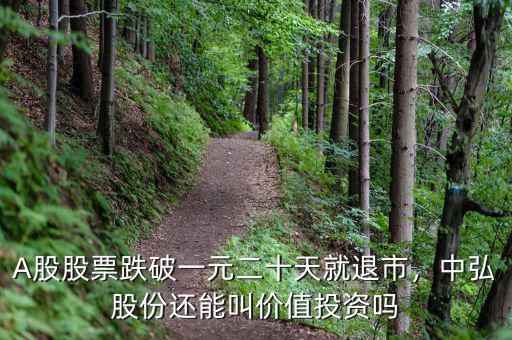A股股票跌破一元二十天就退市，中弘股份還能叫價(jià)值投資嗎