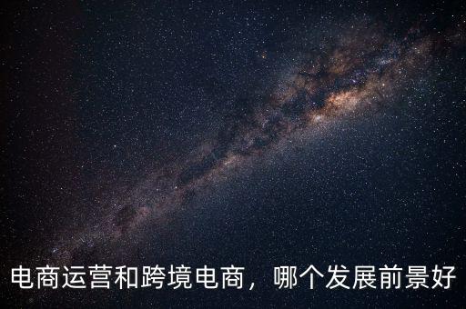 電商運營和跨境電商，哪個發展前景好