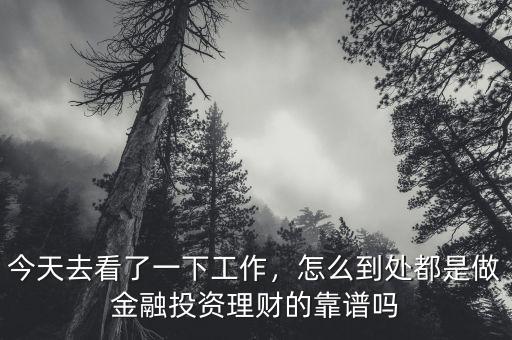 今天去看了一下工作，怎么到處都是做金融投資理財的靠譜嗎