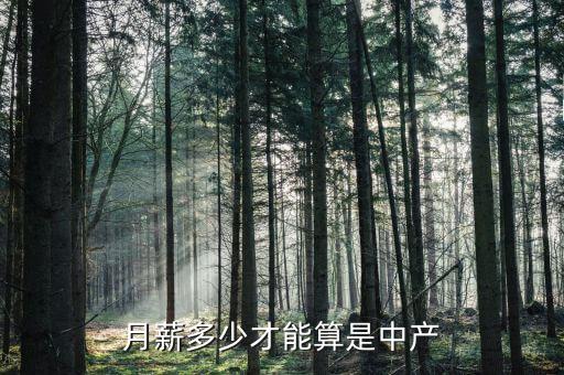 月薪多少才能算是中產