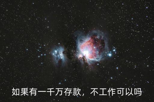 如果有一千萬存款，不工作可以嗎