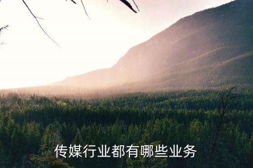傳媒行業都有哪些業務