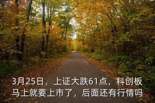3月25日，上證大跌61點，科創板馬上就要上市了，后面還有行情嗎