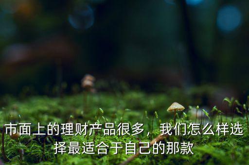 市面上的理財產(chǎn)品很多，我們怎么樣選擇最適合于自己的那款