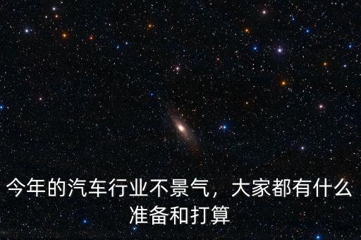 今年的汽車行業不景氣，大家都有什么準備和打算