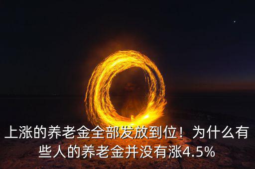 上漲的養老金全部發放到位！為什么有些人的養老金并沒有漲4.5%