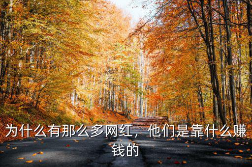為什么有那么多網紅，他們是靠什么賺錢的