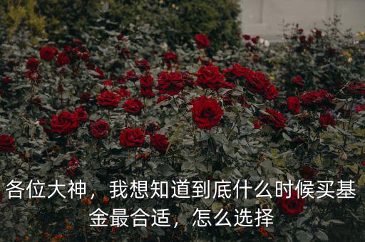 各位大神，我想知道到底什么時候買基金最合適，怎么選擇