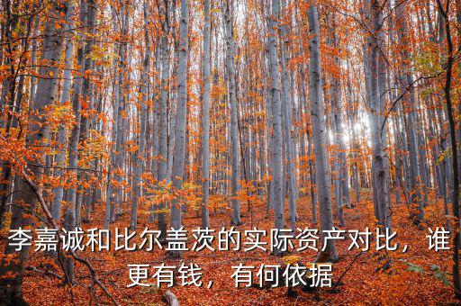 李嘉誠和比爾蓋茨的實際資產對比，誰更有錢，有何依據