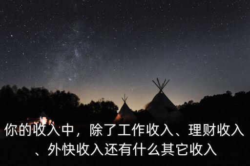 你的收入中，除了工作收入、理財收入、外快收入還有什么其它收入