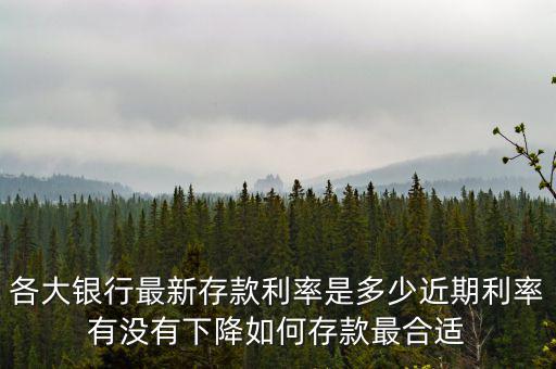 現在銀行存款利率是多少最新,各大銀行最新存款利率是多少