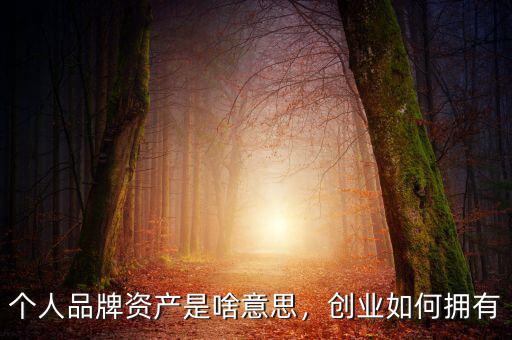 個人品牌資產是啥意思，創業如何擁有
