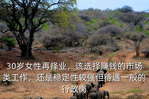 30歲女性再擇業，該選擇賺錢的市場類工作，還是穩定性較強但待遇一般的行政崗
