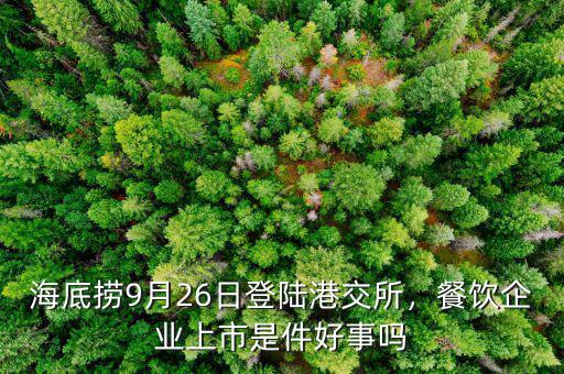 海底撈9月26日登陸港交所，餐飲企業上市是件好事嗎