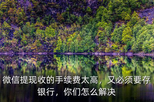 為什么微信提現要手續費,為什么還有一些人選用微信