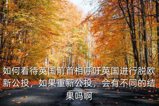 如何看待英國前首相呼吁英國進行脫歐新公投，如果重新公投，會有不同的結果嗎啊