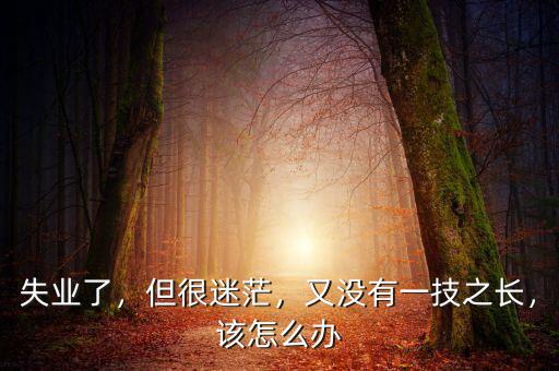失業了，但很迷茫，又沒有一技之長，該怎么辦