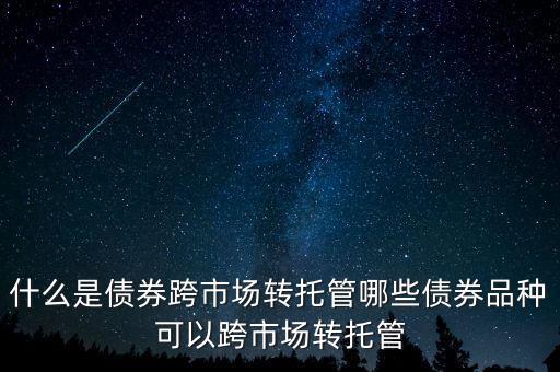 什么是債券跨市場轉托管哪些債券品種可以跨市場轉托管