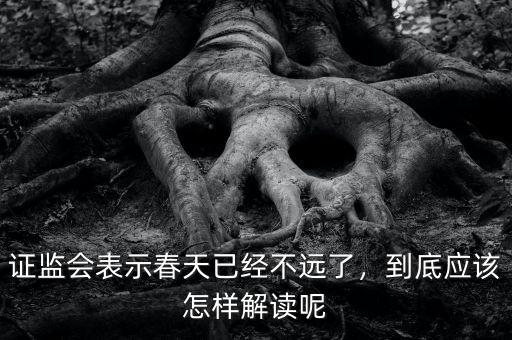 證監會怎么樣,證監會表示春天已經不遠了