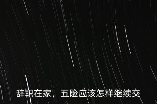 辭職在家，五險應該怎樣繼續交