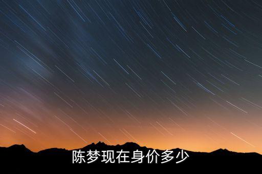 陳夢現在身價多少