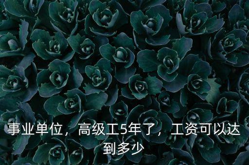 事業單位，高級工5年了，工資可以達到多少