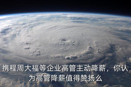 攜程周大福等企業高管主動降薪，你認為高管降薪值得贊揚么