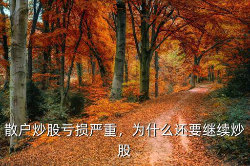 炒股散戶為什么,為什么還要繼續炒股