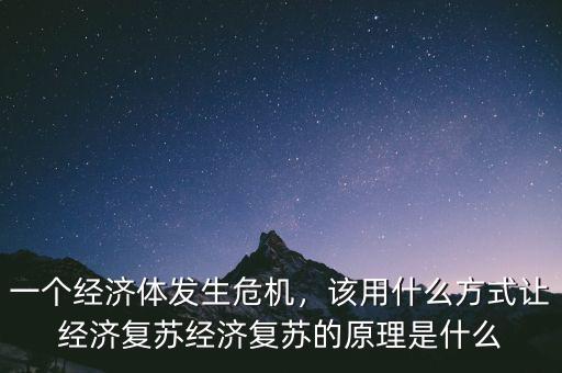 一個經濟體發生危機，該用什么方式讓經濟復蘇經濟復蘇的原理是什么