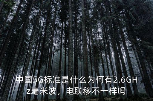 中國5G標準是什么為何有2.6GHz毫米波，電聯移不一樣嗎