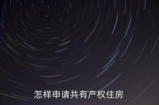 自住房共有產權什么意思,什么叫共有產權房