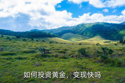 如何投資黃金，變現快嗎