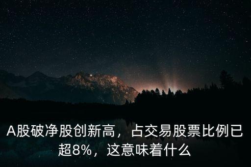 A股破凈股創新高，占交易股票比例已超8%，這意味著什么
