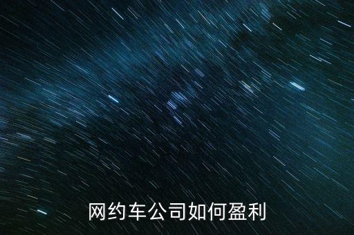 滴滴快車公司怎么盈利,網約車公司如何盈利