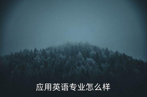 田薇英語怎么樣,應用英語專業怎么樣
