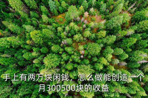 手上有兩萬塊閑錢，怎么做能創(chuàng)造一個(gè)月300500塊的收益