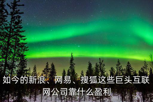 如今的新浪、網(wǎng)易、搜狐這些巨頭互聯(lián)網(wǎng)公司靠什么盈利
